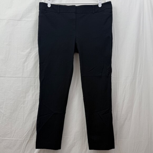 New York & Co Stretch Cotton Straight Leg Pants Women 14 Black - Picture 1 of 9